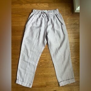 Pavietra Dusty Lilac European Linen High Waisted Pants